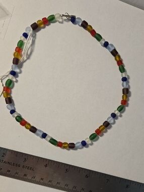 Colorful 17" Carnival Glass Bead Necklace - Multicolor